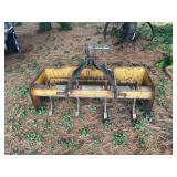 Yellow Tractor Box Blade with Scarifier Shanks