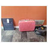 Samsonite Pink Hard Shell Suitcase, US Quarters Collector Map, and Tool Bag Lot