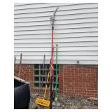 Assorted Yard and Garden Tools Including Pole Saw and Hydro Sweep