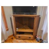 Oak Corner TV Stand Cabinet