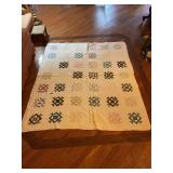 Handcrafted Textile Quilt with Geometric Motif