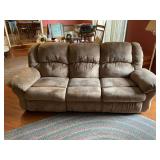 Brown Microfiber Reclining Sofa