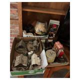 Assorted Collectibles Lot including Miniature Farm Displays, Banks, and Glassware