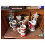 Collection of Budweiser and Commemorative Ceramic Beer Steins