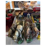 Lot of Farm Diorama Figures and Horse Drawn Machinery Models
