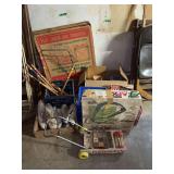 Assorted Household Estate Lot Including Games, Books, Toys, and Hardware