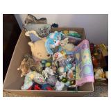 Box Lot of Spring and Easter Decor Plush Toys and Collectibles