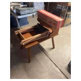 Tru-Scale Mounted Corn Picker Box with Wooden Step Stool and Step Table