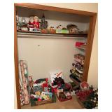 Large Assortment of Christmas Holiday Decorations and Storage Items