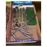 Assorted Socket Sets and Ratchet Wrenches with Metal Storage Case