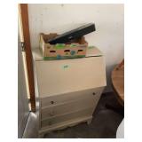Painted Secretary Desk with Drop Front and Lower Drawers
