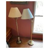 Set of Two Metal Floor Lamps with Pleated Shades