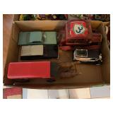 Assorted Collection of Toy Cars, Trucks, and Horse-Drawn Carriage in Box