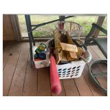 Assorted Childrens Toy Lot with Dump Truck and Sports Equipment