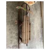 Wooden and Metal Snow Sled