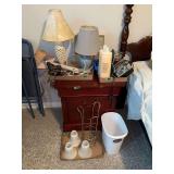 Mixed Lot of Household Goods, Lamps, Medical Equipment, and Decor