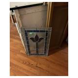 Stained Glass Window Panel with Floral Design