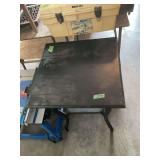 Black Painted Wooden Accent Table with Lower Shelf