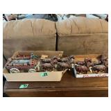 Cast Iron Horse Drawn Wagon Toy Lot with Additional Draft Horses