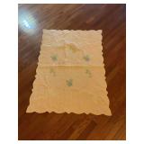 Yellow Quilted Bedding Blanket with Scalloped Edge