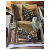 Assorted Box Lot of Hand Tools, Sockets, and Hardware