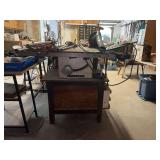 Craftsman Table Saw with Custom Wooden Stand and Accessories