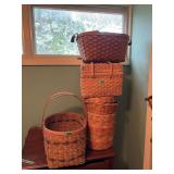 Assorted Woven Baskets Collection with Liners and Lids