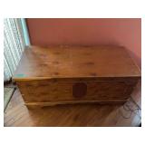 Wooden Cedar Storage Chest with Inlay Design