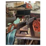 Cast Iron Miter Box with Back Saw and Wooden Base
