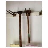 Pickaxe and Sledgehammer with Wooden Handles