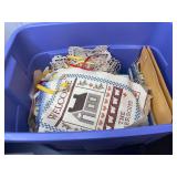 Craft Supply Lot with Patterns and Materials in Storage Tote