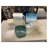 Assorted Plastic Food Storage Containers and Pitcher