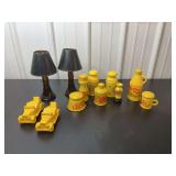 Avon Cape Cod Collection Yellow Glassware and Lamps Lot