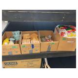 Assorted Craft Supplies and Holiday Decor Lot in Four Boxes