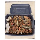 Assorted Copper and Brass Plumbing Fittings in Tote