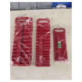 Set of Three Red Plastic Socket Organizers
