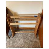 Oak Quilt Rack with Heart Cutouts