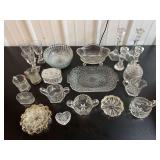 Assorted Pressed and Cut Glass Tableware and Decor Collection