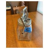 Dazey Churn No 40 Glass Butter Churn with Metal Lid and Paddle