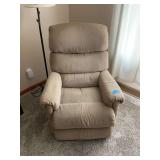 Tan Fabric Recliner Armchair with Footrest