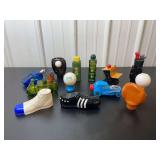 Assorted Figural Novelty Bottles Featuring Sports and Everyday Objects