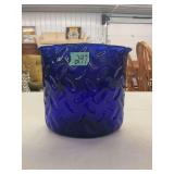 Cobalt Blue Textured Glass Vase