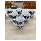 Pier 1 Imports Ming Blue and White Porcelain Mugs, Set of 6