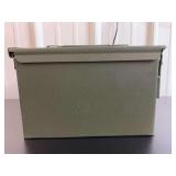 Metal Ammunition Canister with Lid and Carrying Handle
