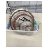 Assorted Saw Blades in Plastic Storage Container