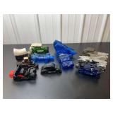 Collection of Assorted Figural Glass Bottles Including Vehicles and Watercraft
