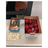 Assorted Holiday Decor Lot with Ornaments and Figurines