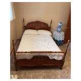 Wooden Four-Poster Bed Frame with Headboard and Footboard