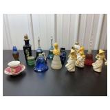 Assorted Glass Figural Perfume Bottles, Bells, and Decorative Tableware Collection