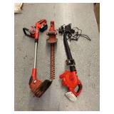 Black and Decker Cordless Yard Tool Set with Trimmer, Hedge Trimmer, Blower, Batteries, and Chargers